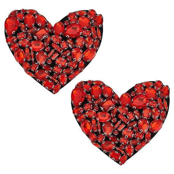 2Pcs Acrylic Rhinestone with Alloy with Felt for DIY Accessories