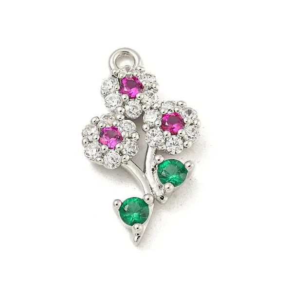 Rack Plating Brass Micro Pave Cubic Zirconia Pendants