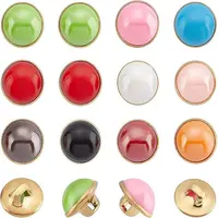 100Pcs 10 Style 1-Hole Brass Resin Button