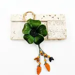 Leather and Alloy Keychain