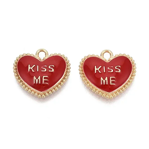 Valentine's Day Alloy Enamel Pendants