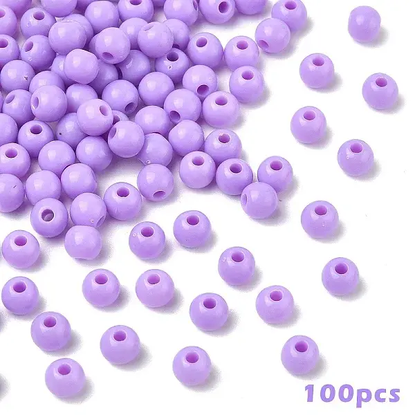 100Pcs Opaque Acrylic Beads