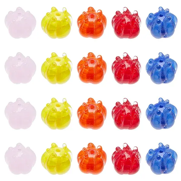 20Pcs 5 Colors Handmade Lampwork Beads