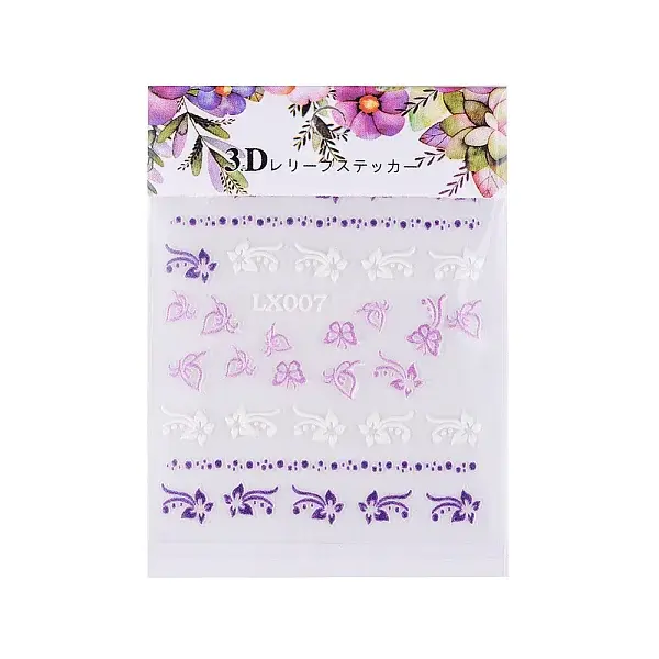 3D Flower Nail Art Sticker Decals