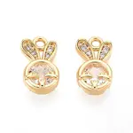 Brass Micro Pave Cubic Zirconia Charms