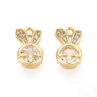 Brass Micro Pave Cubic Zirconia Charms