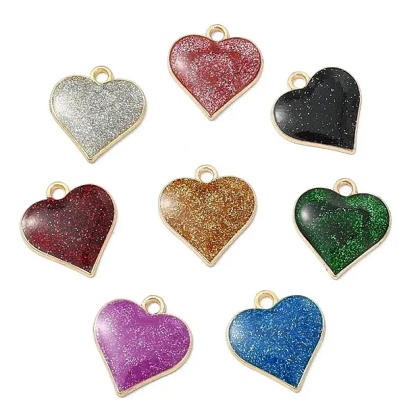 16Pcs 8 Colors Zinc Alloy Pendants