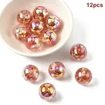 12Pcs Transparent Inner Flower Acrylic Beads