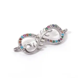 Brass Micro Pave Cubic Zirconia Links connectors