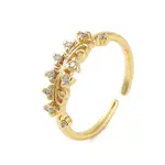 Brass Pave Cubic Zirconia Cuff Rings