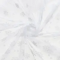 Christmas Nylon Snowflake Pattern Gauze Fabric
