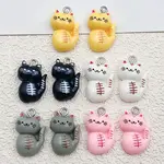 10Pcs 5 Colors Opaque Resin Pendants