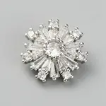 Brass Micro Pave Clear Cubic Zirconia Shank Buttons