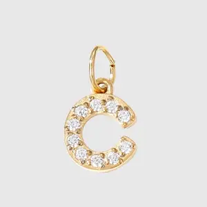 Stainless Steel Cubic Zirconia Pendants with Jump Rings