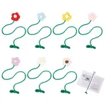 7Pcs 7 Colors Polyester Crochet Flower Bookmarks