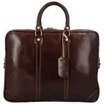 Kožená business taška tmavě hnědá - Delami Vera Pelle Paolo