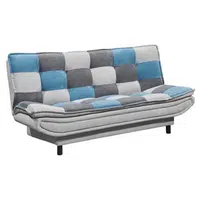 MID.YOU ROZKLÁDACÍ POHOVKA, textil, kompozitní dřevo, modrá, barvy stříbra, tmavě šedá