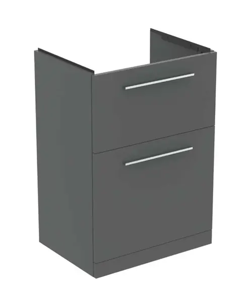 Ideal Standard i.Life A - Umyvadlová skříňka, 60x44x85 cm, 2 zásuvky, šedý matný křemen T5273NG