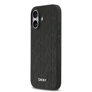 Zadní kryt DKNY PU Leather Grid Pattern Magsafe pro Apple iPhone 17, black