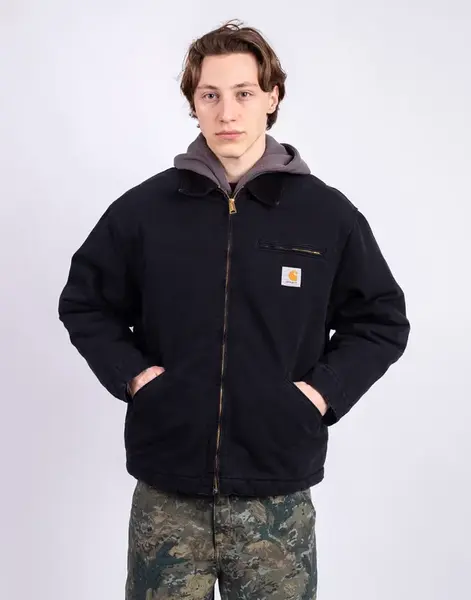 Carhartt WIP OG Detroit Jacket Black/Black stone canvas XL