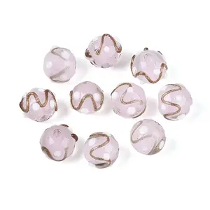 Handmade Gold Sand Lampwork Beads