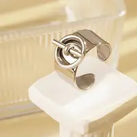 304 Stainless Steel Adjustable Open Cuff Rings for Women