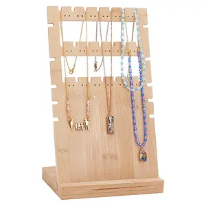 3-Tier Wooden Slant Back Jewelry Display Stands