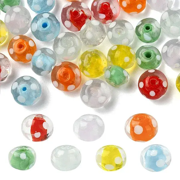 28Pcs 7 Styles Handmade Lampwork Beads