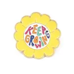 Sunflower with KEEP GROWING Enamel Pins