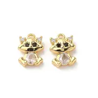 Brass Micro Pave Cubic Zirconia Charms