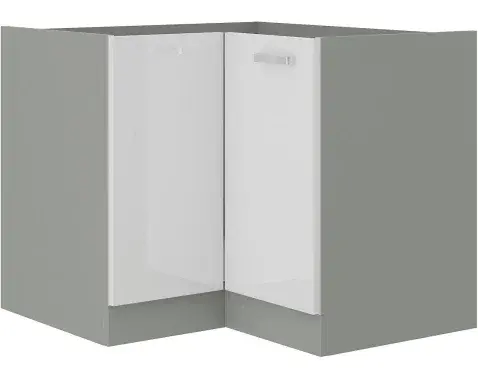 Dolní rohová kuchyňská skříňka Bianka 90ND, bílý lesk