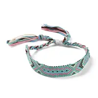 Polyester-cotton Braided Rhombus Pattern Cord Bracelet