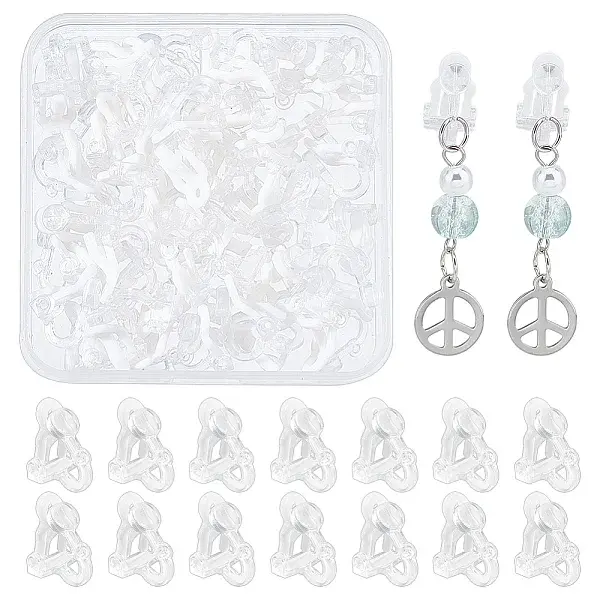 50Pcs Plastic Clip-on Earring Findings