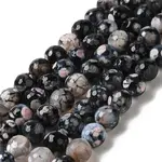 Dyed & Heated Natural Fire Crackle Agate Beads Strands