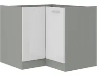 Dolní rohová kuchyňská skříňka Bianka 90ND, bílý lesk