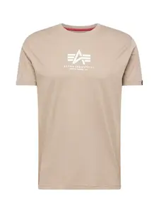ALPHA INDUSTRIES Tričko  béžová / biela