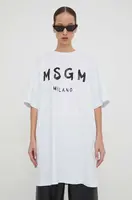 Bavlněné šaty MSGM bílá barva, mini, oversize, 2000MDA510.200002