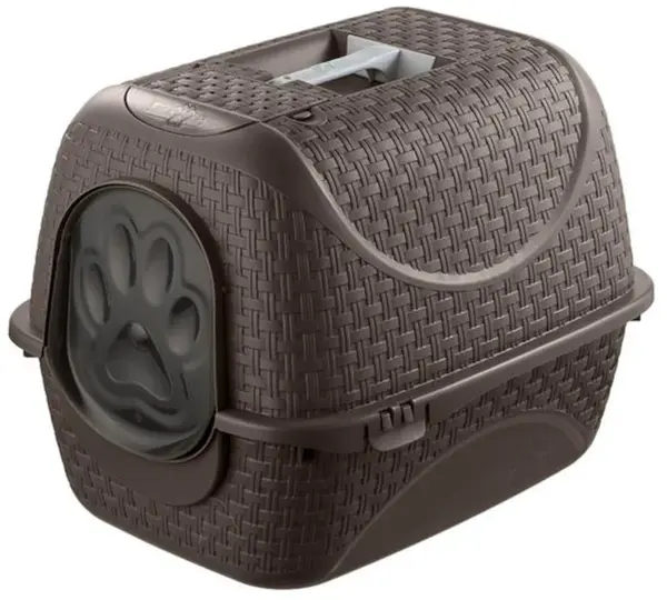 BAMA Kočičí krytá toaleta PRIVE, hnědá