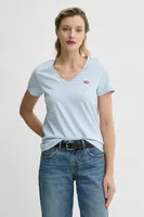Bavlněné tričko Levi's modrá barva