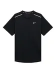 NIKE Funkčné tričko 'MILER'  čierna / strieborná / biela