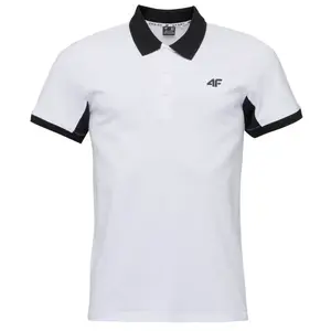 4F POLO SHIRT Pánske polo tričko, biela, veľkosť