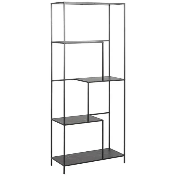 REGÁL, černá, ocel, 72/170/32 cm