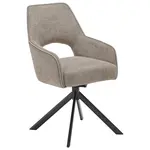 SetOne by Musterring ŽIDLE S PODRUČKAMI, železo, tkaná látka, černá, šedohnědá