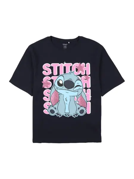 NAME IT Tričko 'NKFDymir Stitch'  námornícka modrá / nebesky modrá / svetloružová / tmavoružová