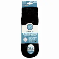 IOMI 3 páry Diabetik ponožky protišmykové s lemom bez gumičiek ČIERNE - Veľkosť ponožky 43-45