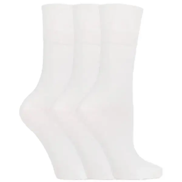 IOMI Gentle Grip dámske diabetik ponožky 3 páry BIELE bez gumičiek