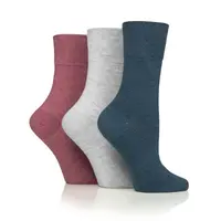 IOMI Gentle Grip dámske Diabetik ponožky KORALOVO MODRÝ mix