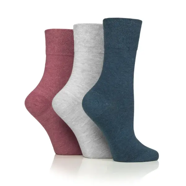 IOMI Gentle Grip dámske Diabetik ponožky KORALOVO MODRÝ mix