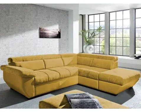 Rohová sedacia súprava Speedway, žltá látka, pravý roh%