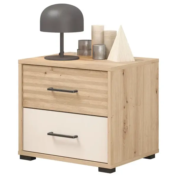 Xora NOČNÍ STOLEK, kašmírová, dub artisan, 48/44/40 cm